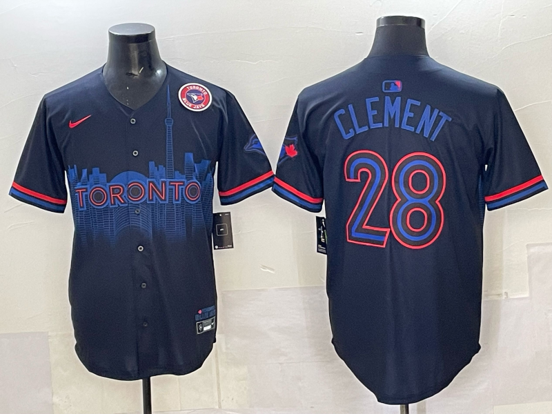 Men 2025 Toronto Blue Jays 28 Clement Blue Nike MLB Jersey 005